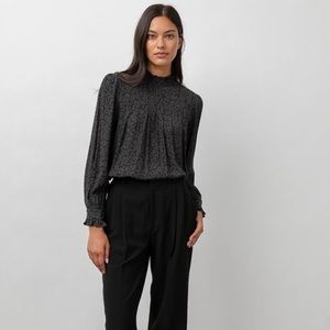 Rails Ariana Blouse- Charcoal Batik Cheetah. Size large.